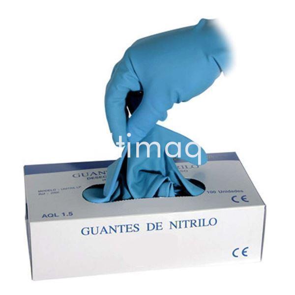 Caja guante nitrilo ( 100 unidades) azul - Imagen 1