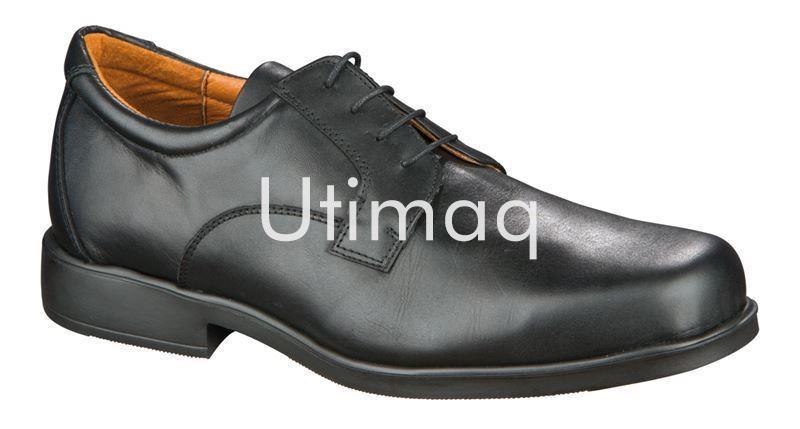 Zapato camarero antideslizante con cordones, piel color negro modelo: Lord - Imagen 1