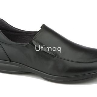 Zapato camarero antideslizante sin cordones en Piel color negro modelo: Oliver - Imagen 1