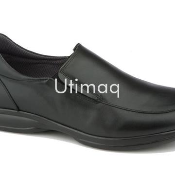 Zapato camarero antideslizante sin cordones en Piel color negro modelo: Oliver - Imagen 1