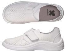 Zapato sanitario antideslizante microfibra con velcro color blanco. modelo: Mycodeor velcro - Imagen 1